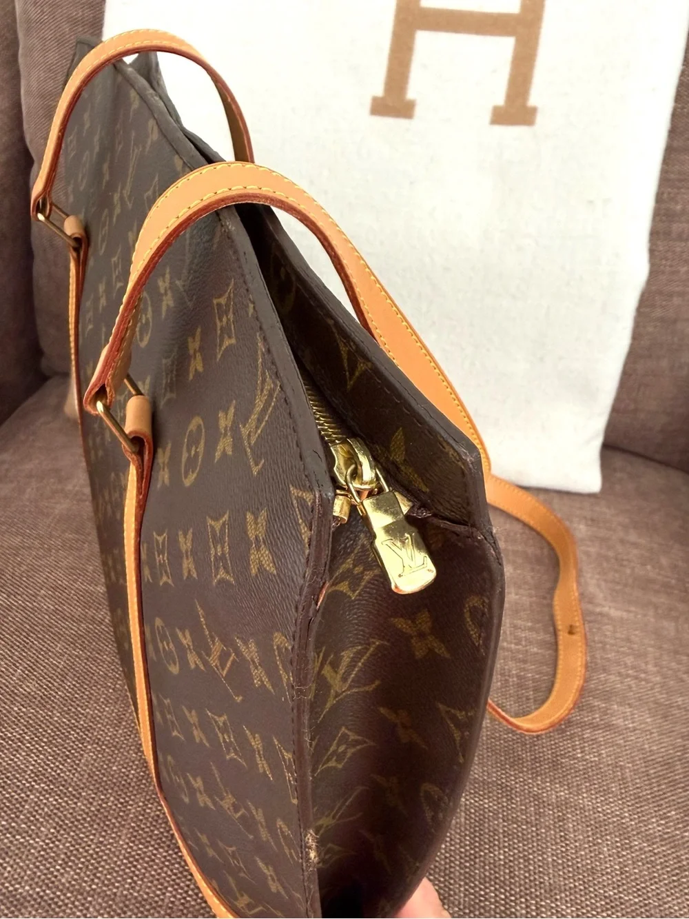 Authentic Louis Vuitton Babylone tote bag M51102 brown monogram LV canvas